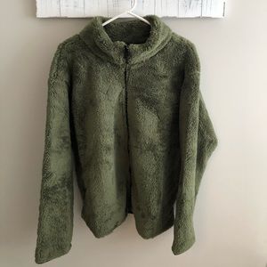NWT green soft zip up